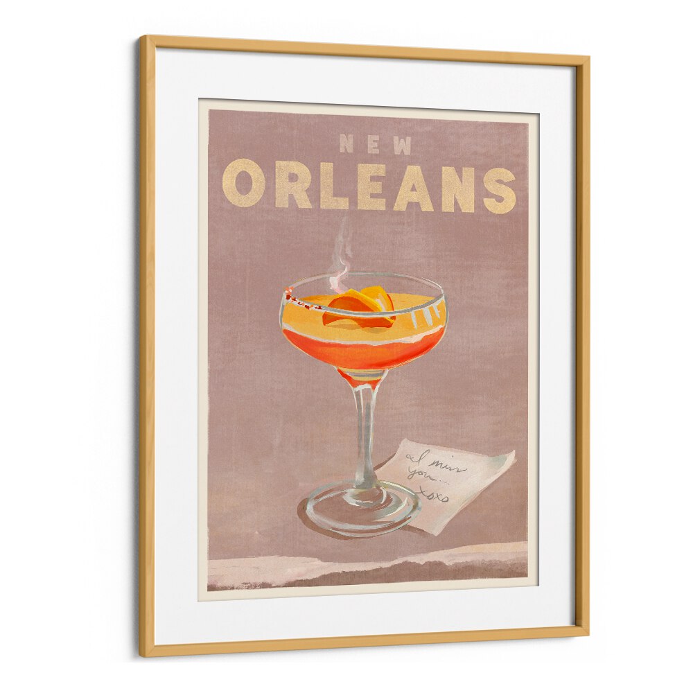 NEW ORLEANS COCKTAIL TRAVEL POSTER BY THE WHISKEY GINGER , BAR POSTERS , BAR ART PRINTS