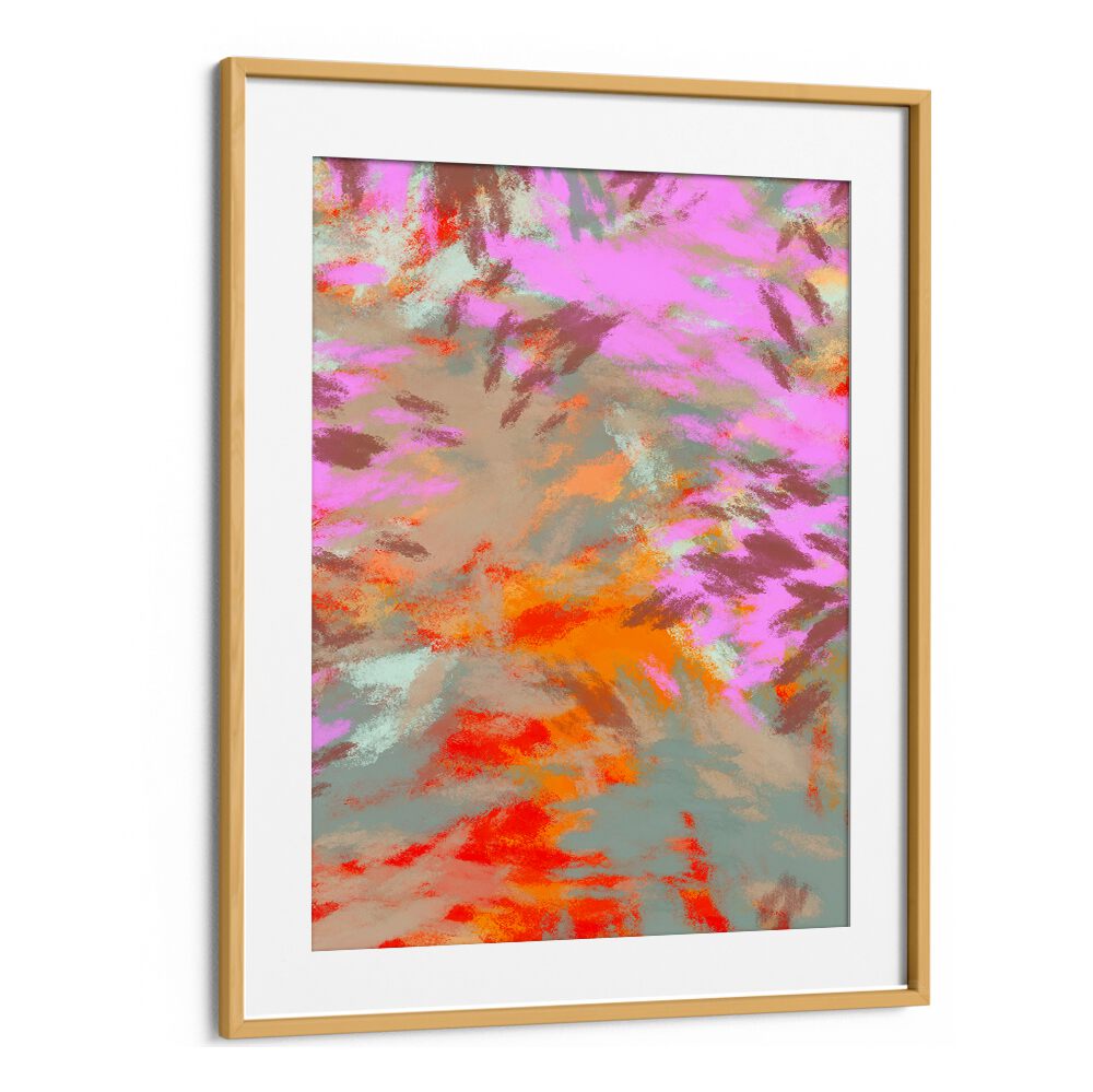 Colorful abstract artwork titled "LAZY SUMMER DAYS I, ABSTRACT PAINTINGS," perfect for enhancing home decor.