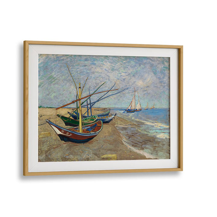 VAN GOGH'S FISHING BOATS ON THE BEACH AT SAINTES-MARIES (1888) , VINTAGE PAINTINGS