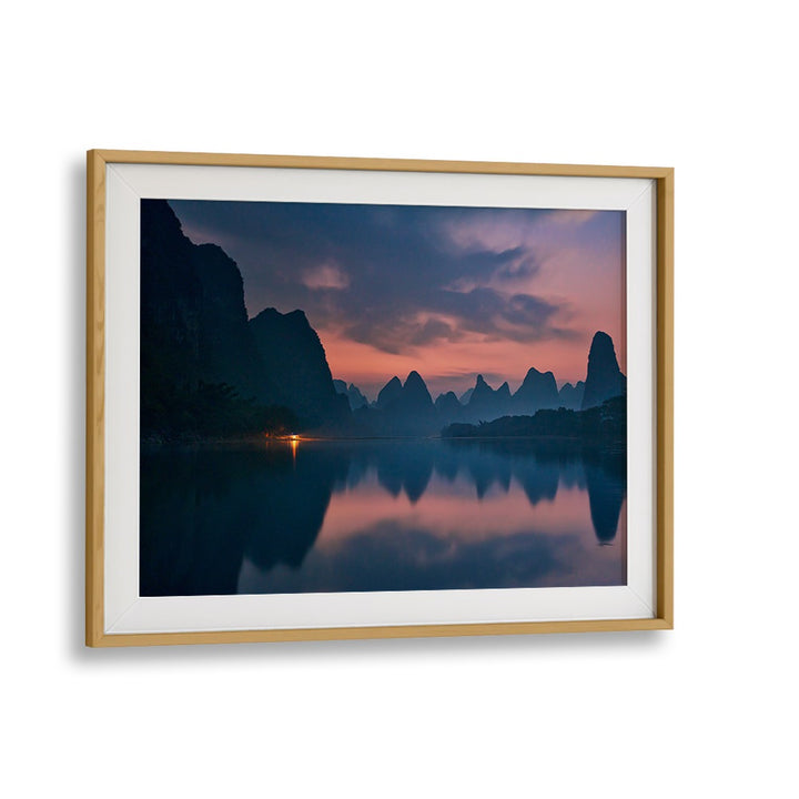 Breathtaking landscape of Li River at dawn, featured in THE DAWN OF LI RIVER, PHOTOGRAPHY PRINTS for serene home decor.