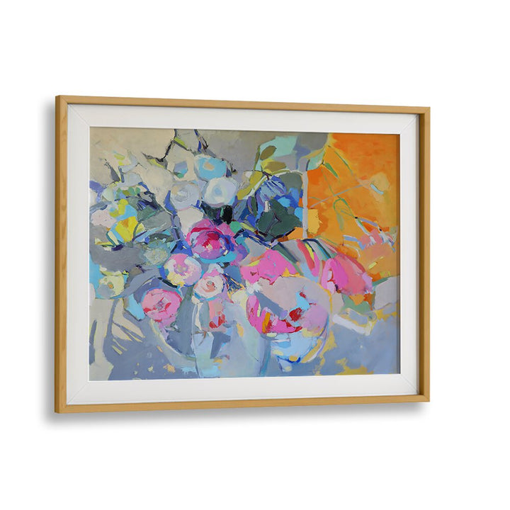 Colorful GLASS AND ROSES, ABSTRACT PAINTINGS blend elegance and beauty, enhancing your decor with vibrant floral artistry.