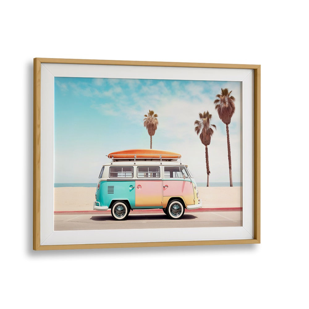 VAN ON THE BEACH , CAR POSTERS