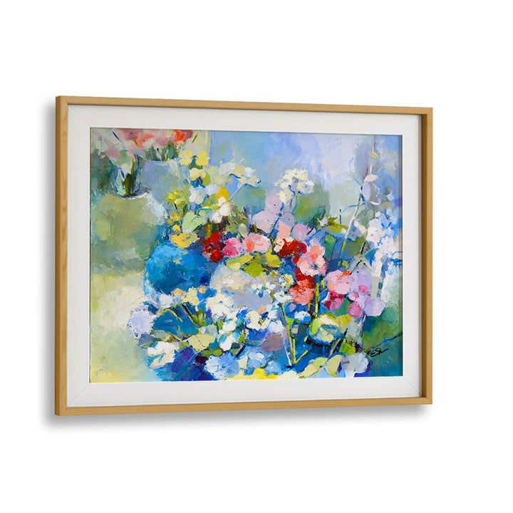 Vibrant WILDFLOWERS in an ABSTRACT PAINTING, perfect for bringing nature's beauty into your home decor.