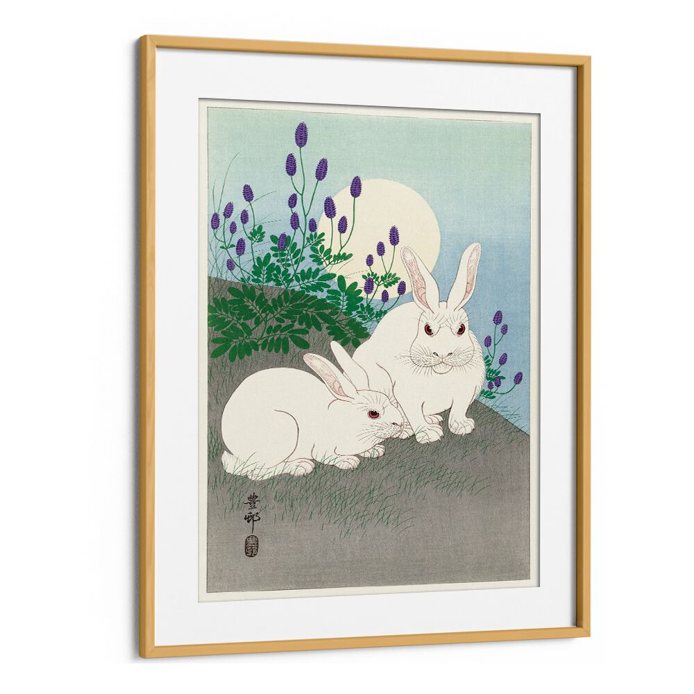 RABBITS AT FULL MOON (1920 - 1930) , JAPANESE PAINTINGS , JAPANESE ART PRINTS