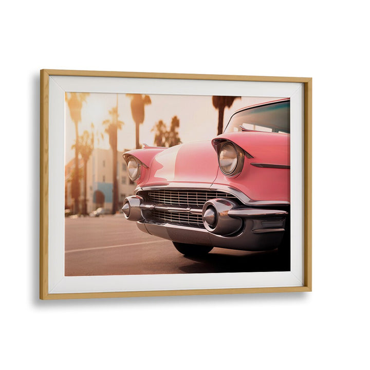 VENICE PINK RETRO CAR , CAR POSTERS