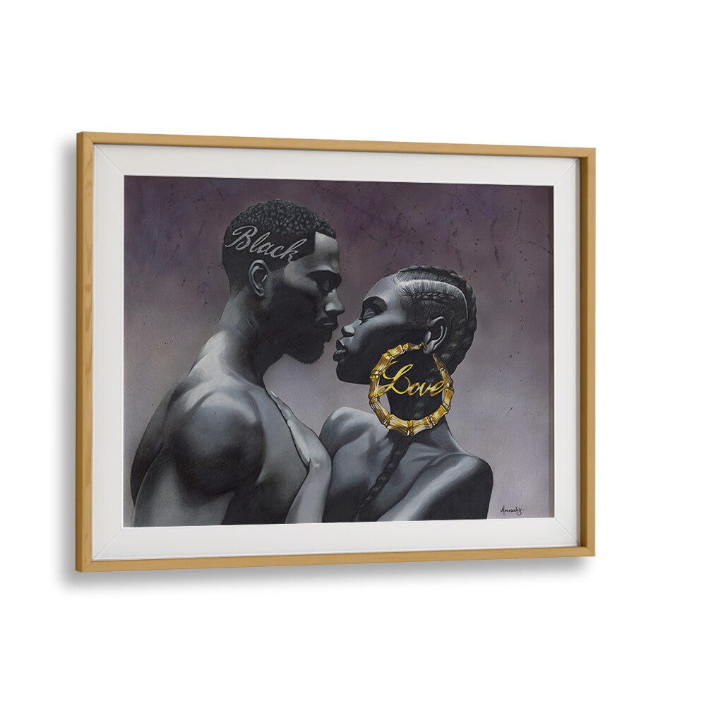Elegant BLACKLOVE, AFRICAN ART PAINTINGS featuring a striking couple, showcasing love and sophistication in art.