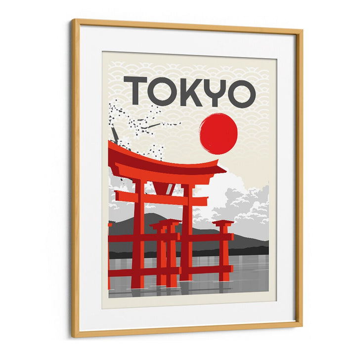 Bright red torii gates and a rising sun define TOKYO SUN, JAPANESE PAINTINGS, capturing Tokyo's vibrant essence.