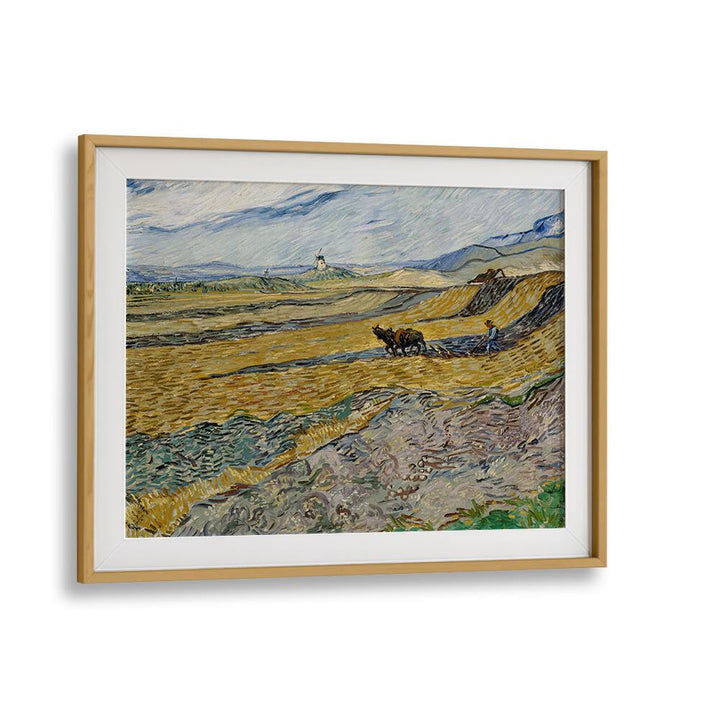 VINCENT VAN GOGH - ENCLOSED FIELD WITH PLOUGHMAN ,  VINTAGE PAINTINGS