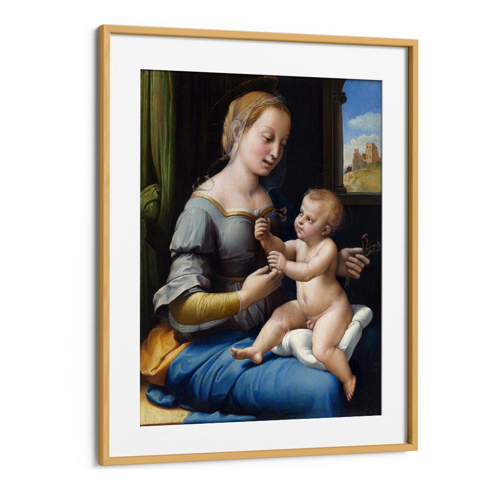 THE MADONNA OF THE PINKS (1506–1507) BY RAPHAEL RAFFAELLO , VINTAGE PAINTINGS