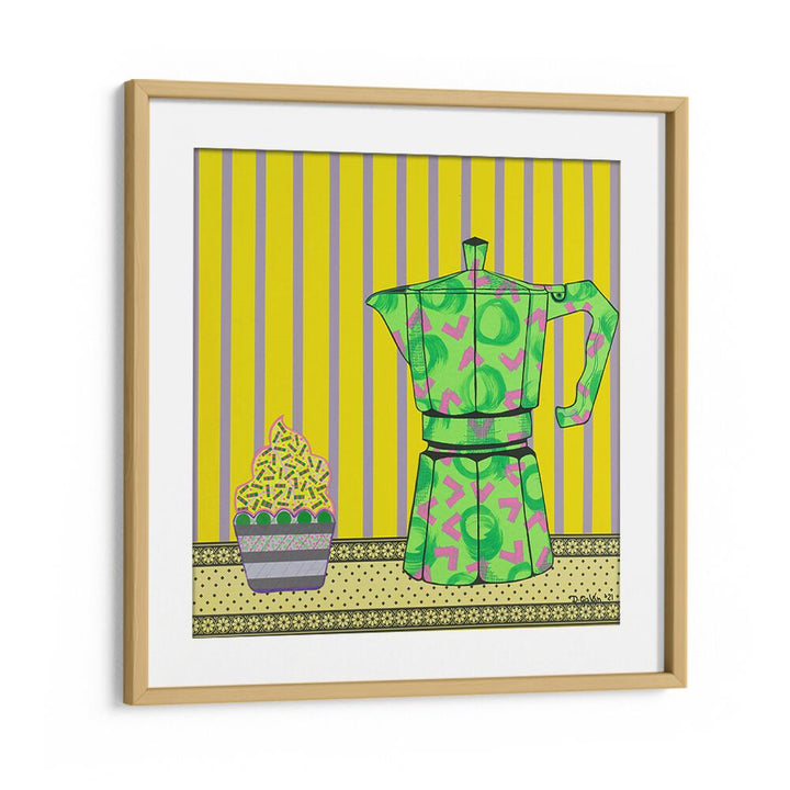 Colorful CAFETERA A CUPCAKE, KITCHEN POSTERS featuring a unique coffee maker and cupcake design for kitchen decor.