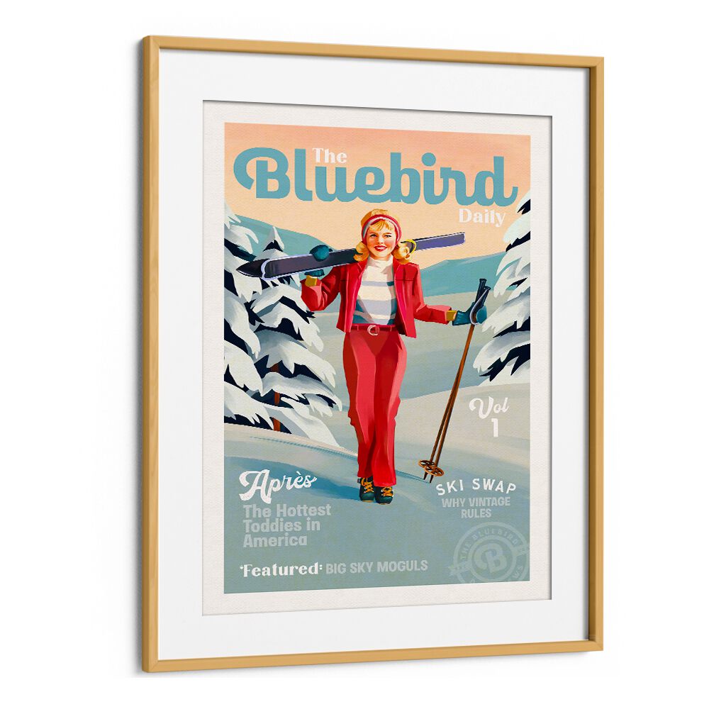 BLUEBIRD SKI ART II , PORTRAIT & FIGURATIVE ILLUSTRATION