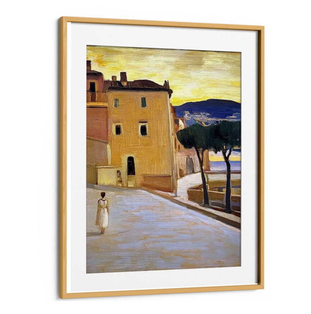 Stunning artwork of a WOMAN WALKING DOWN A STREET, perfect for adding charm to your home décor.