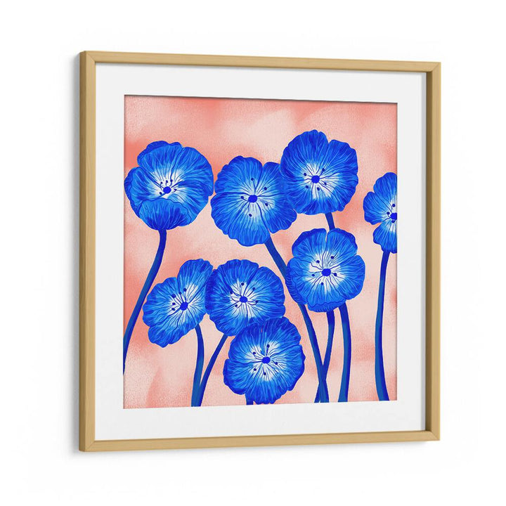 INDIGO BLOOMS , FLORAL FLOWER PAINTINGS