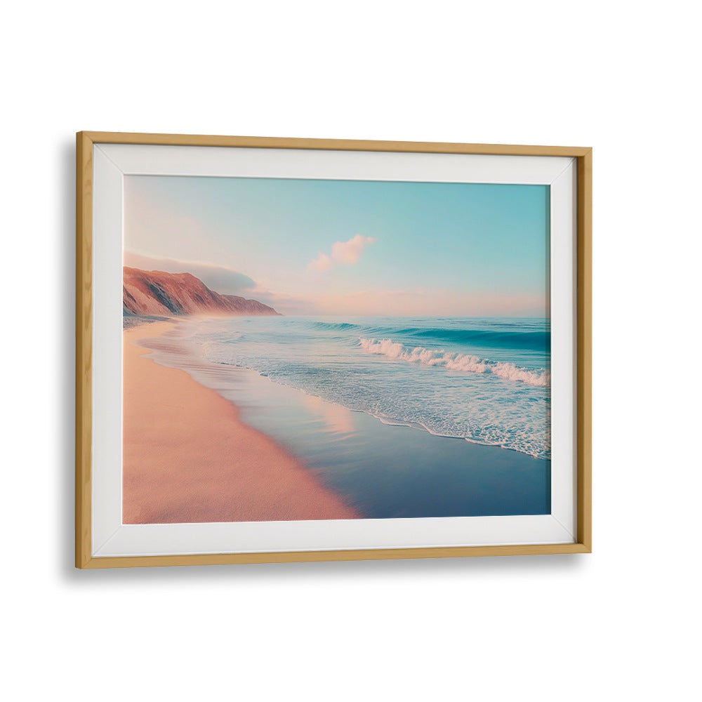 Serene PACIFIC BEACH scene in a framed artwork, perfect for adding a touch of tranquility to your space with BEACH PAINTINGS.