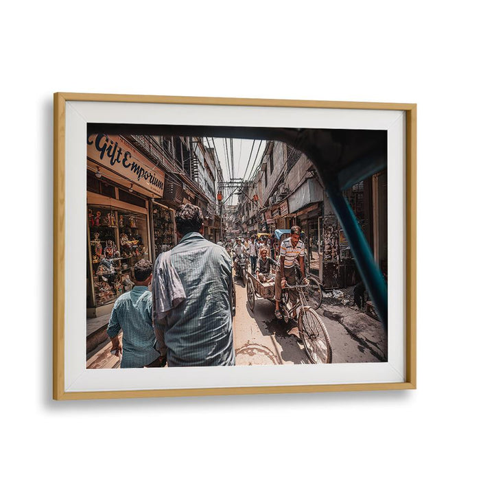 Vibrant streets alive with energy in RUSH HOUR IN OLD DELHI, PHOTOGRAPHY PRINTS by Oakwood Mount.