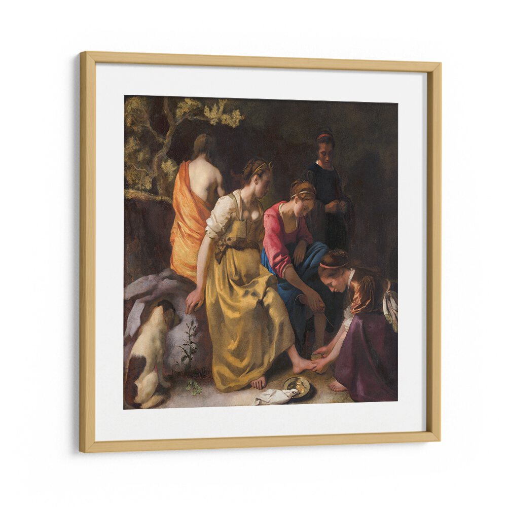 DIANA AND HER NYMPHS (CA. 1653–1654)  BY JOHANNES VERMEER, VINTAGE PAINTINGS