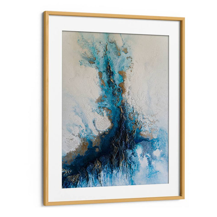 Serene COASTAL RELEASE Abstract Paintings in vibrant blues and golds, perfect for transforming your space.