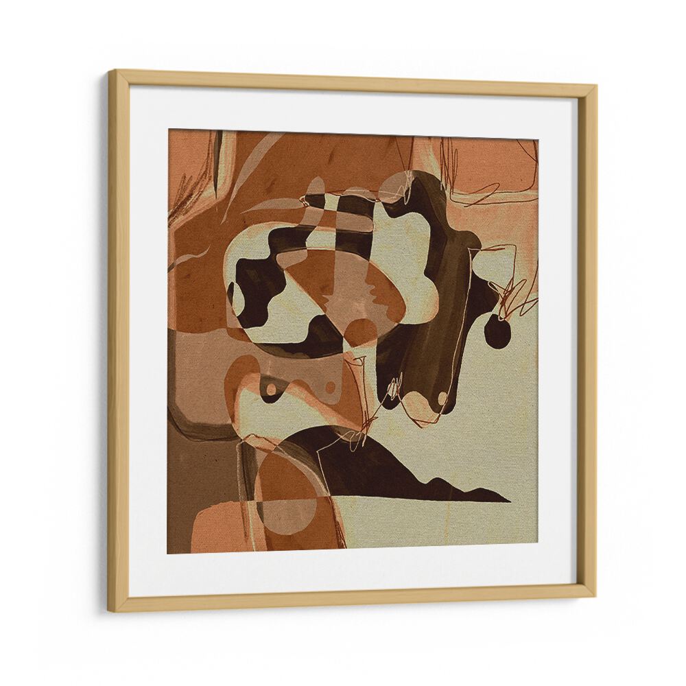 Framed BECOMING III, ABSTRACT PAINTINGS features rich colors and unique shapes, enhancing any contemporary art collection.