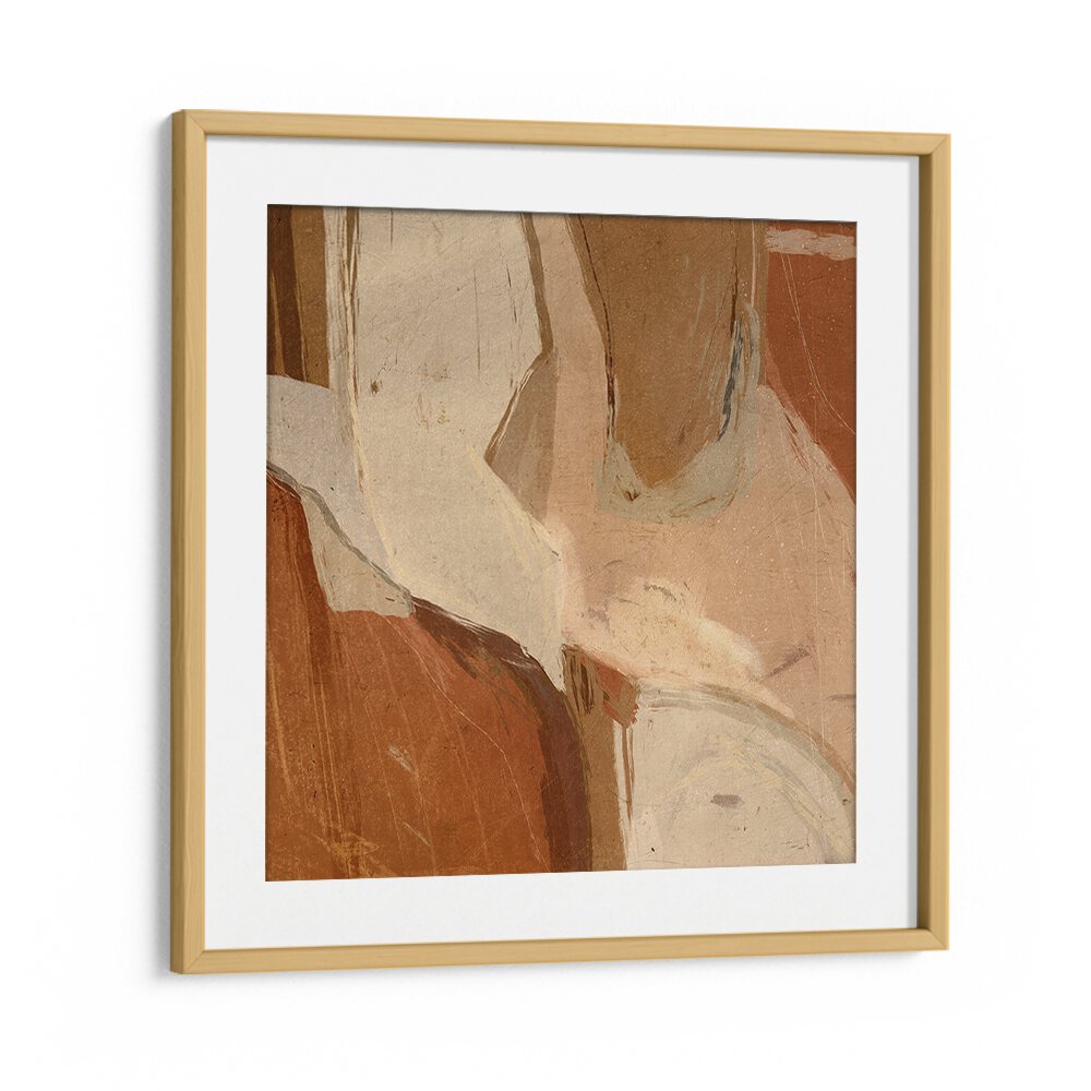 Framed EARTHY ABSTRACTIONS, ABSTRACT PAINTINGS featuring warm hues and textured brushstrokes, perfect for any decor.