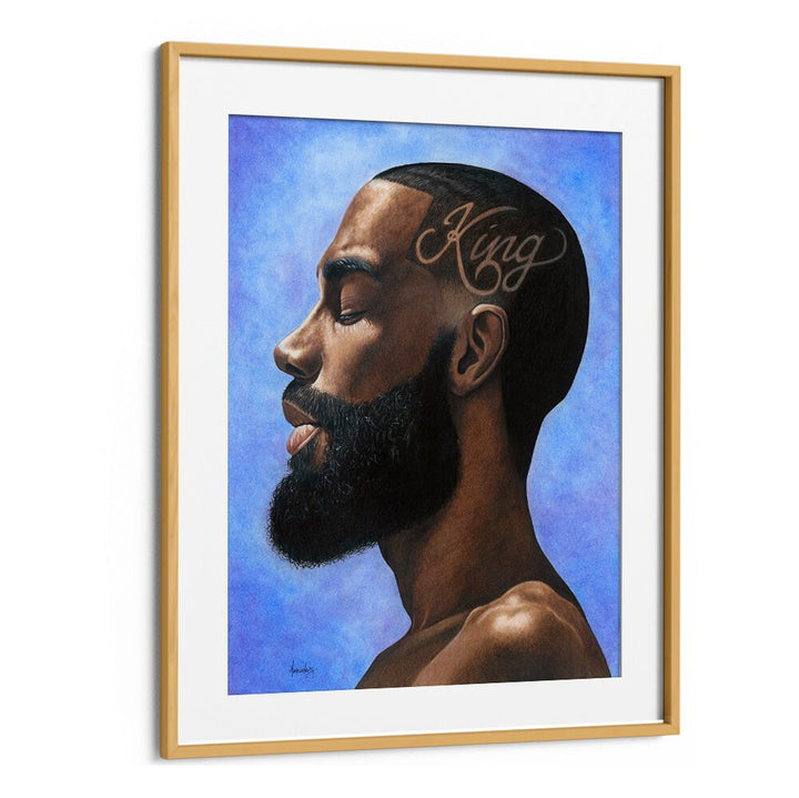Elegant KING, AFRICAN ART PAINTINGS portrait showcasing strength and sophistication, perfect for any art collection.