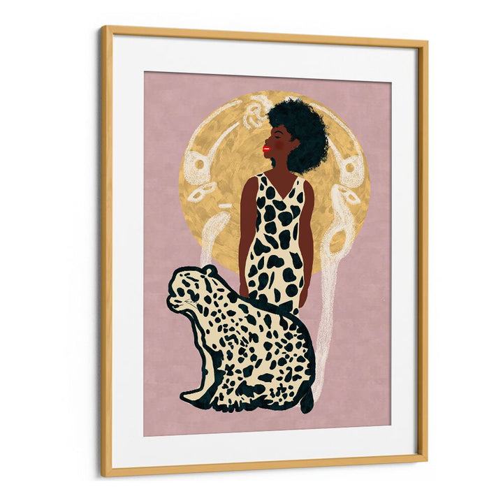 Stylish AMAZON WOMAN, FASHION POSTERS featuring a confident woman with a leopard, perfect for modern home decor.