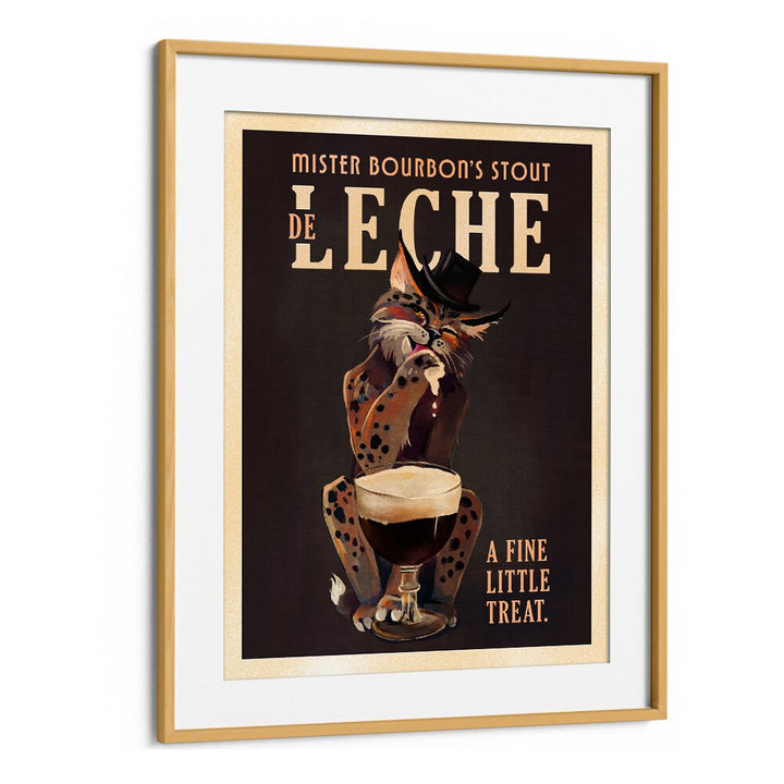 BOURBON DE LECHE GUINNESS STYLE CAT ART , BAR POSTERS , BAR ART PRINTS