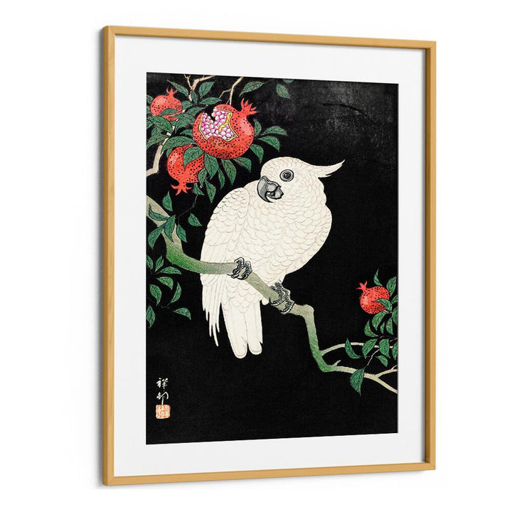 COCKATOO AND POMEGRANATE  , JAPANESE PAINTINGS , JAPANESE ART PRINTS