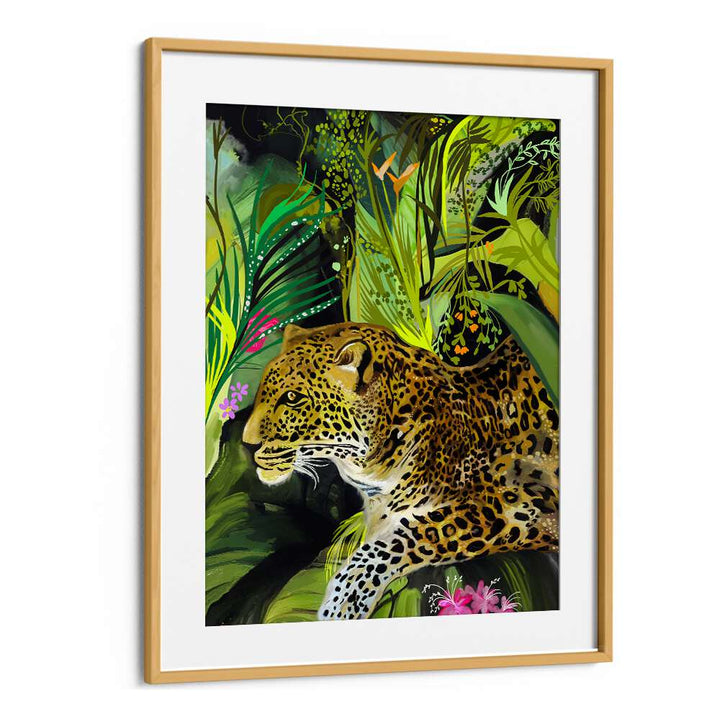 Fierce elegance of the LEOPARD KING, ANIMAL PAINTINGS, showcasing striking leopard print and vibrant jungle backdrop.