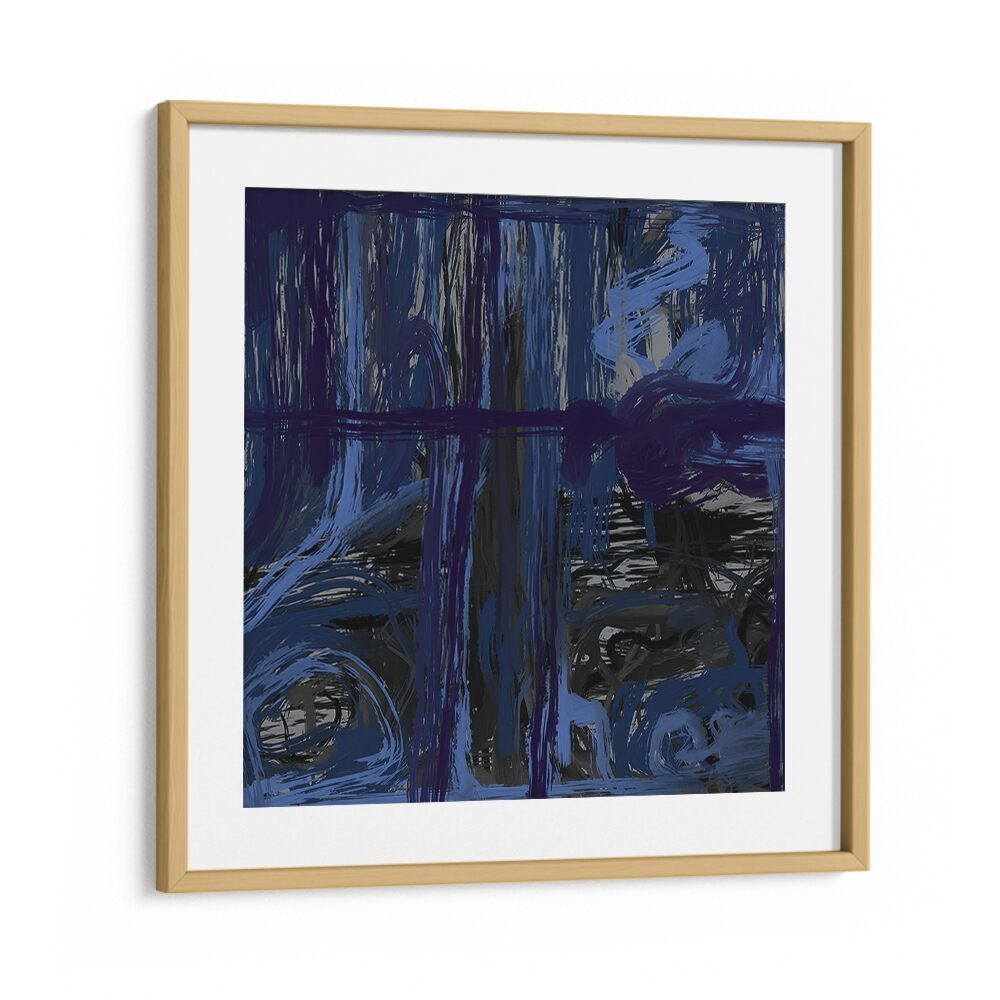 Captivating BLUE OCEANIC, ABSTRACT PAINTINGS in a sleek frame, perfect for enhancing your coastal-inspired decor.
