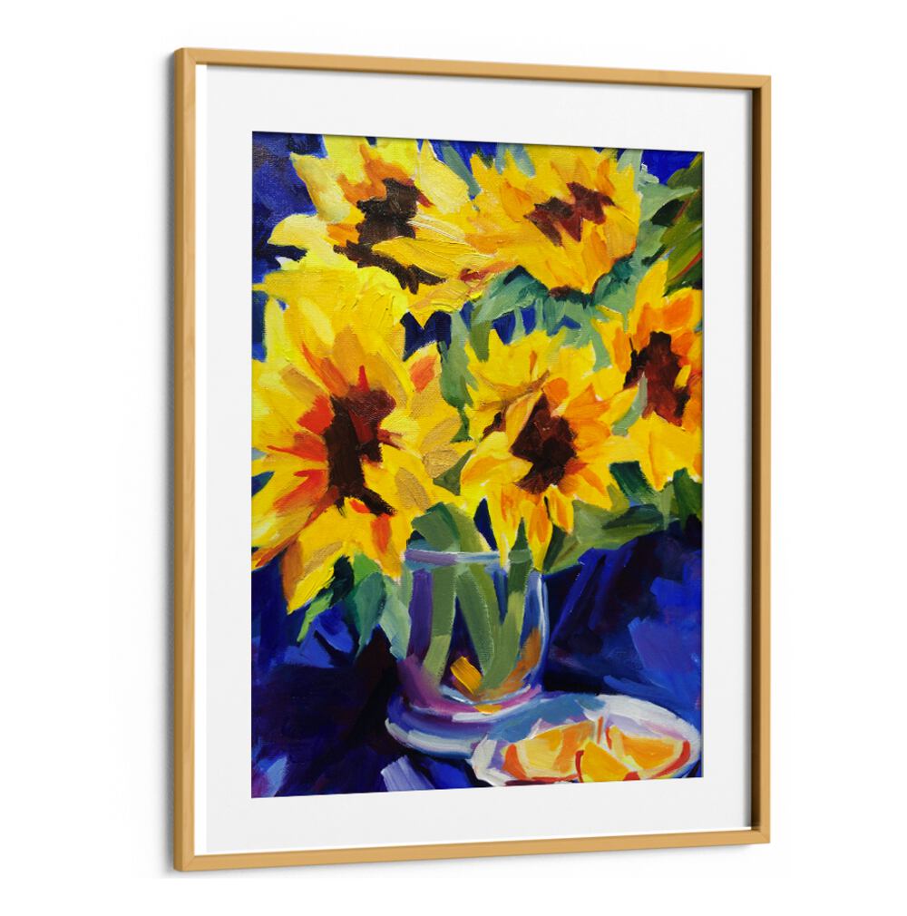 SUNFLOWERS III , FLORAL FLOWER PAINTINGS