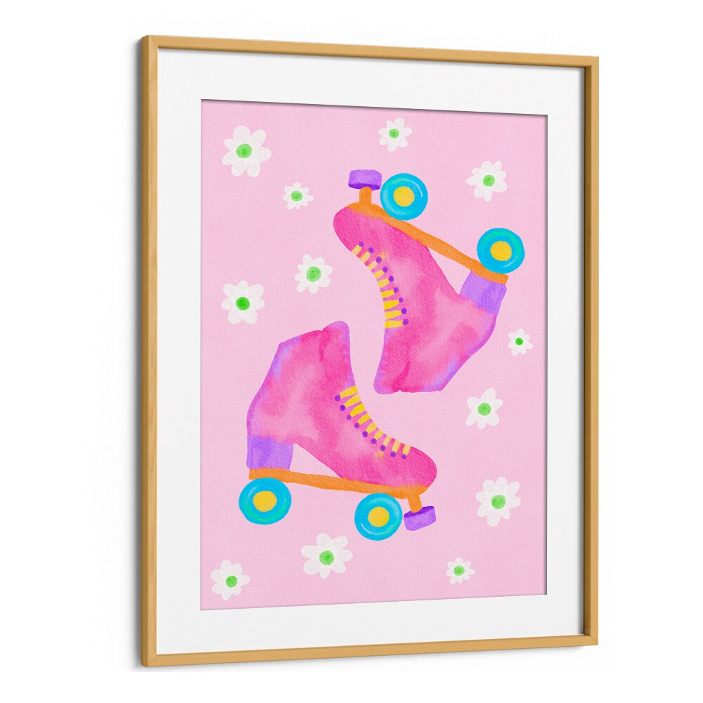 ROLLER SKATES PINK BY BAROO BLOOM , WALL ART PRINTS