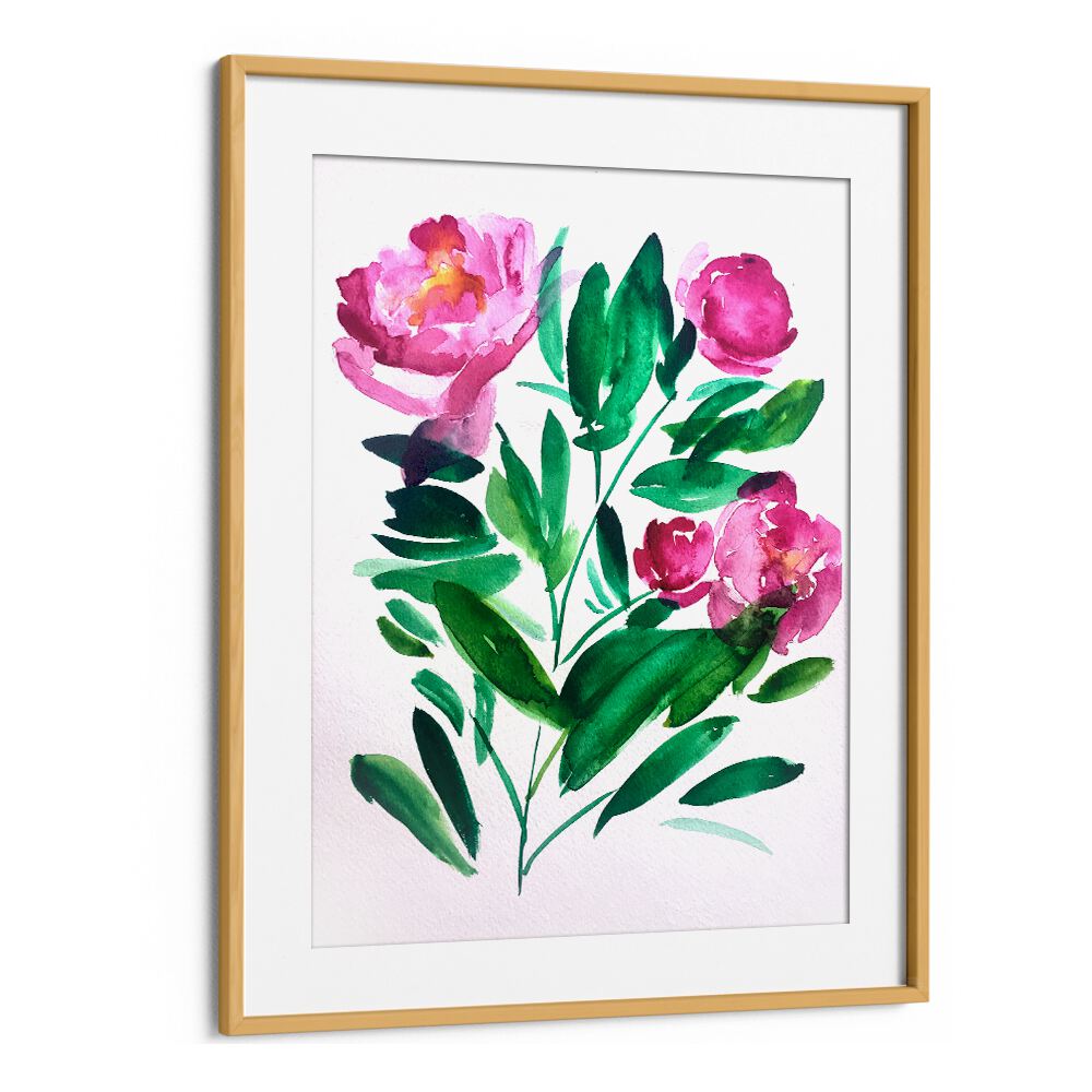 PEONIES III , FLORAL FLOWER PAINTINGS