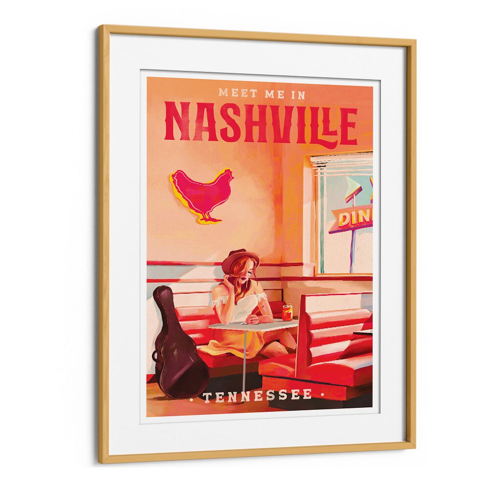 NASHVILLE TENNESSEE REDHEAD MUSIC POSTER BY THE WHISKEY GINGER , WOMEN ILLUSTRATION PAINTINGS