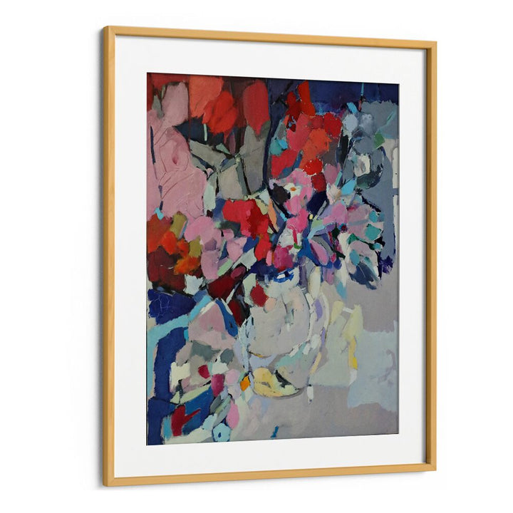 Vibrant ABSTRACT C painting featuring bold colors and floral motifs, perfect for enhancing any space's decor.