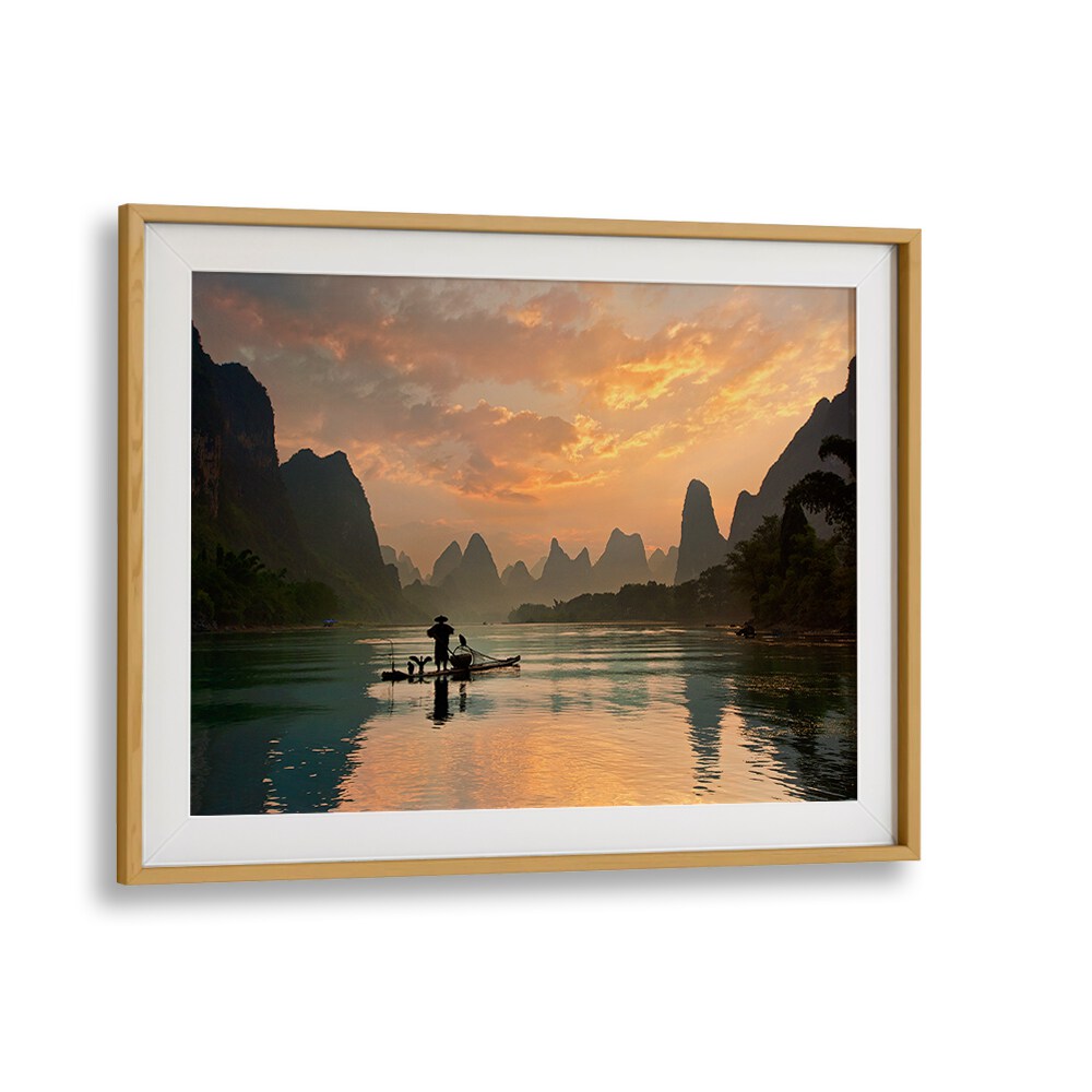 GOLDEN LI RIVER, PHOTOGRAPHY PRINTS showcasing serene landscapes and stunning reflections at sunset. Ideal for nature lovers.