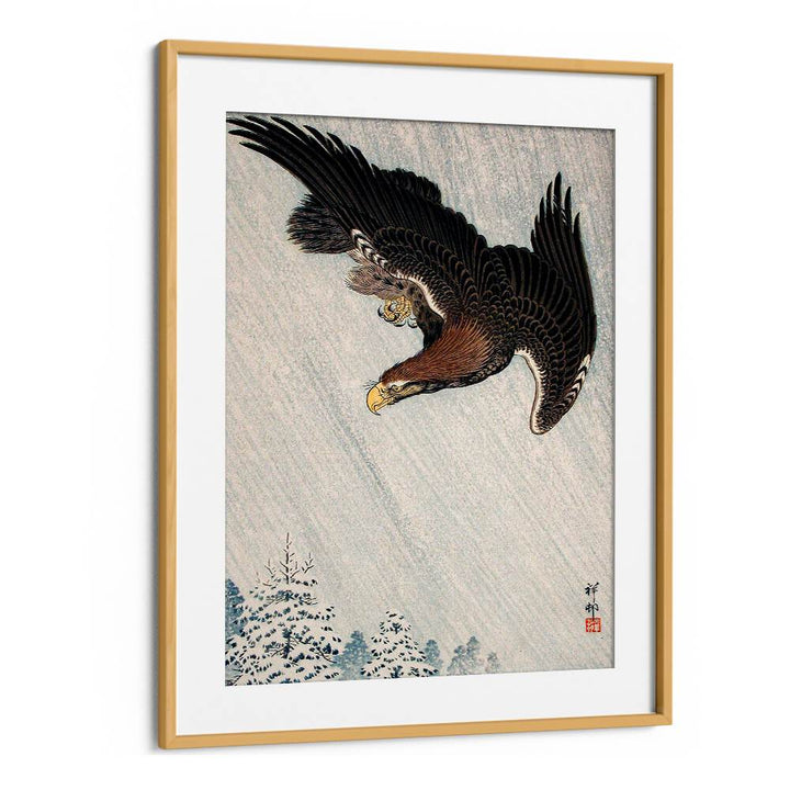 EAGLE FLYING IN SNOW (1933) , JAPANESE PAINTINGS , JAPANESE ART PRINTS