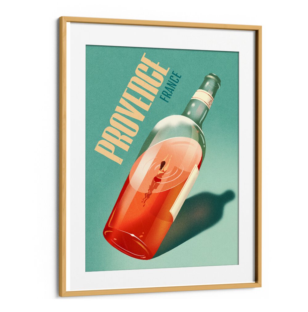 Elegant PROVENCE, BAR & CAFE ART featuring a wine bottle design, perfect for enhancing any space or occasion.