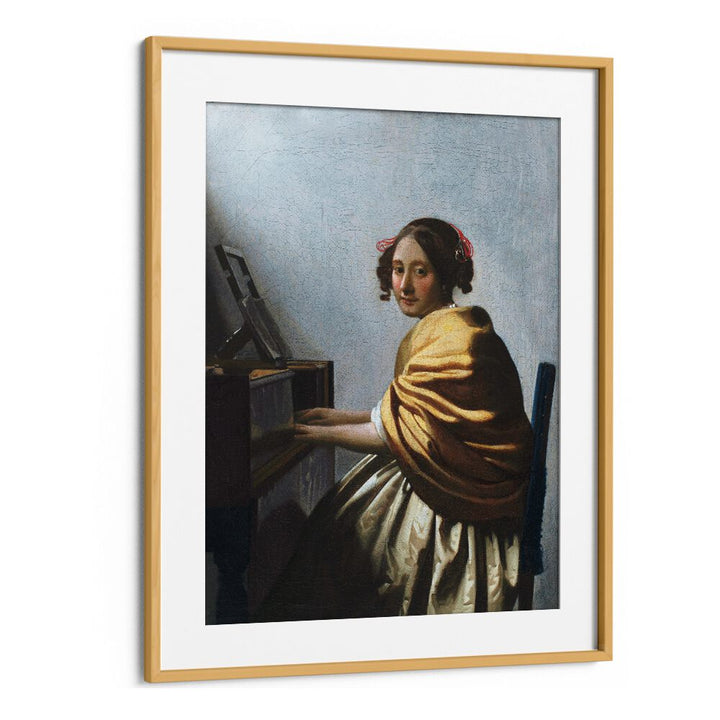 A YOUNG WOMAN SEATED AT THE VIRGINALS (CA. 1670–1672)   BY JOHANNES VERMEER, VINTAGE PAINTINGS