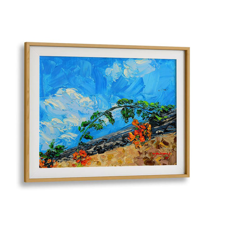 Vibrant JACARANDA CANVAS, FLORAL FLOWER PAINTINGS showcase bright blooms against a stunning blue sky.