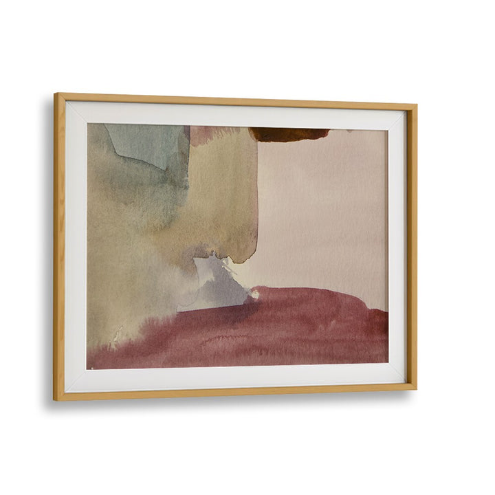 Elegant WASHES OF EARTHY TONES, ABSTRACT PAINTINGS framed in natural wood, perfect for enhancing any space.