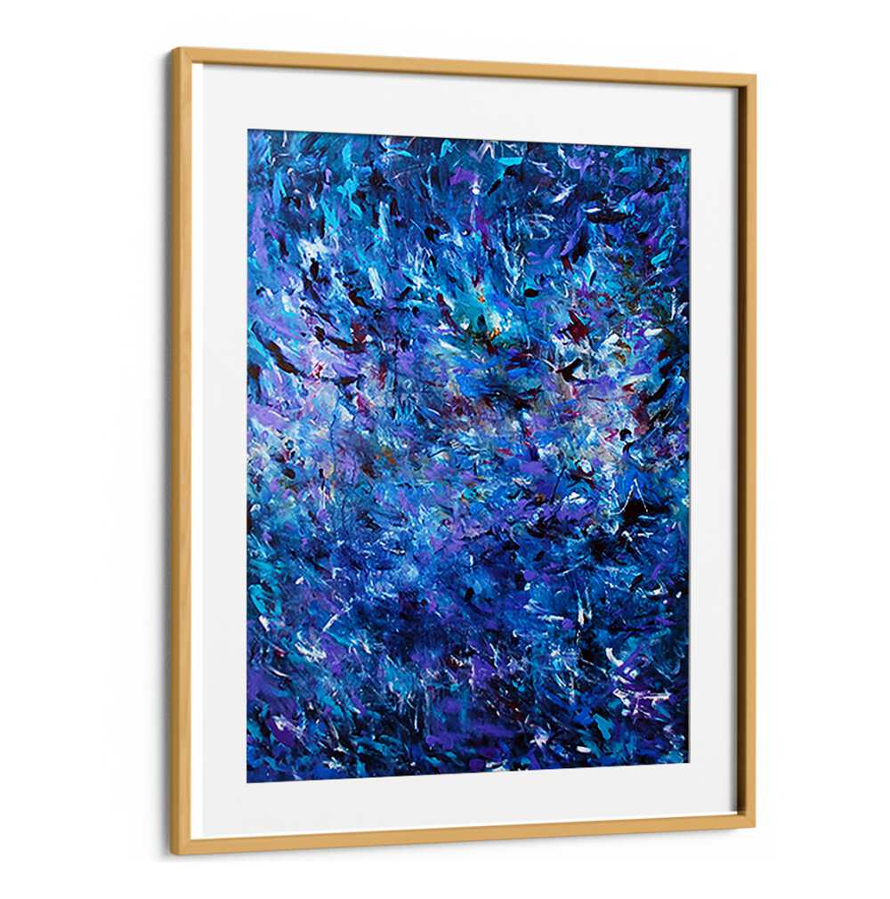 Stunning ABSTRACT DESIGN XX, ABSTRACT PAINTINGS in vibrant blues, perfect for enhancing your modern living space.