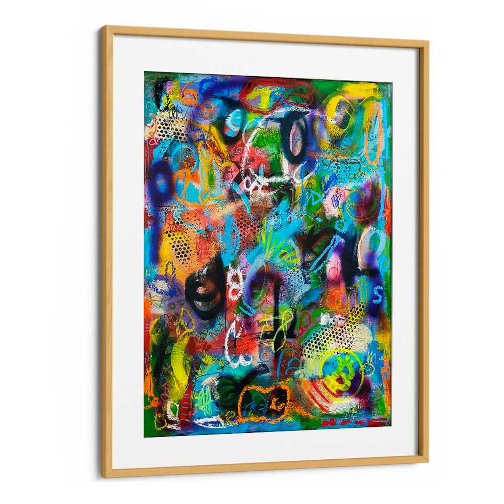 bronxfitti abstract paintings in Oak Wood Frame With Mount