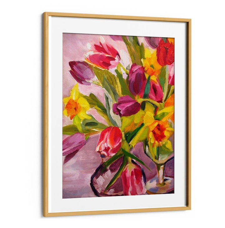 SPRING FLOWERS I , FLORAL FLOWER PAINTINGS