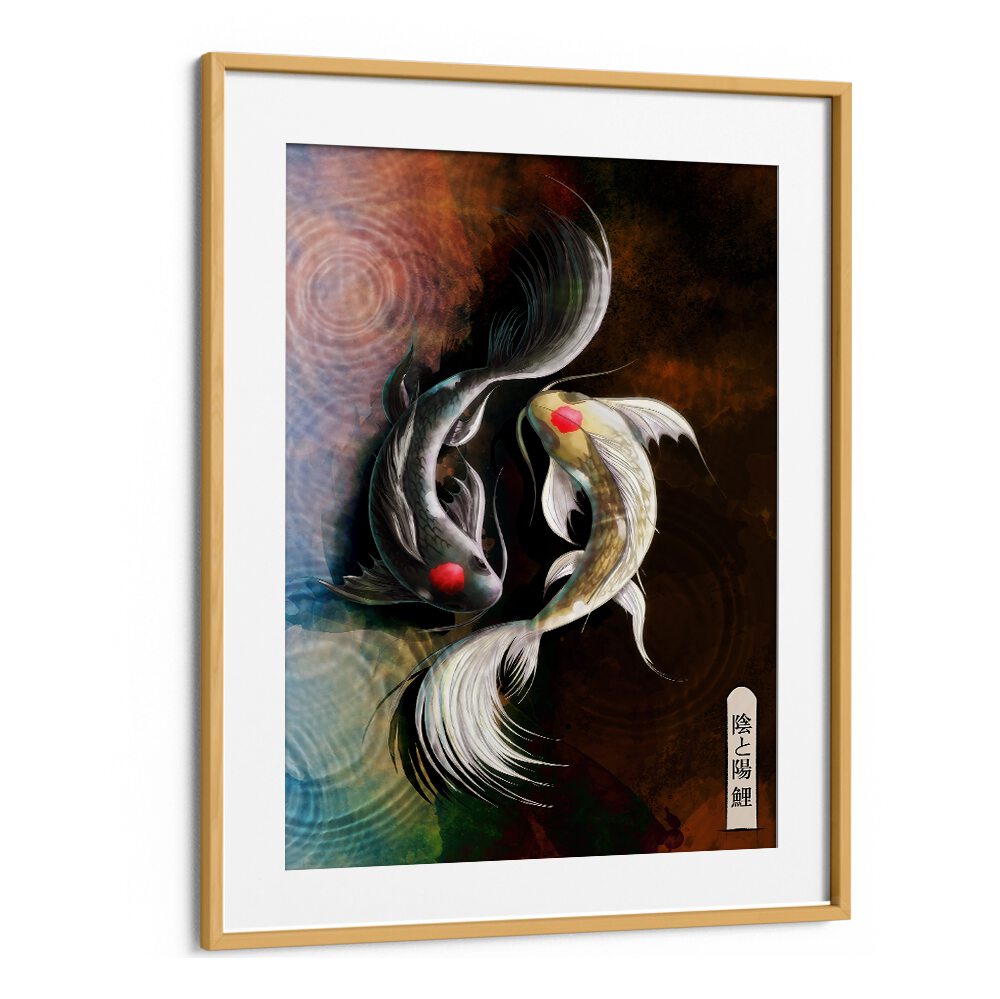Elegant DARK KOI, JAPANESE PAINTINGS featuring graceful koi fish in a stunning blend of colors and textures.