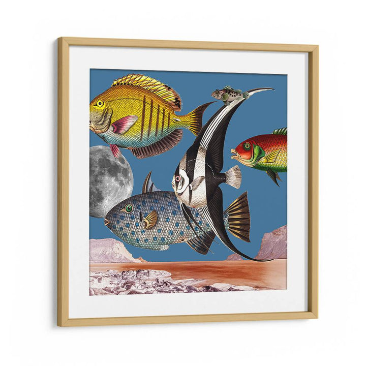 Colorful marine life showcases the vibrant FISH WORLD BLUE, BEACH PAINTINGS, perfect for ocean lovers' decor.
