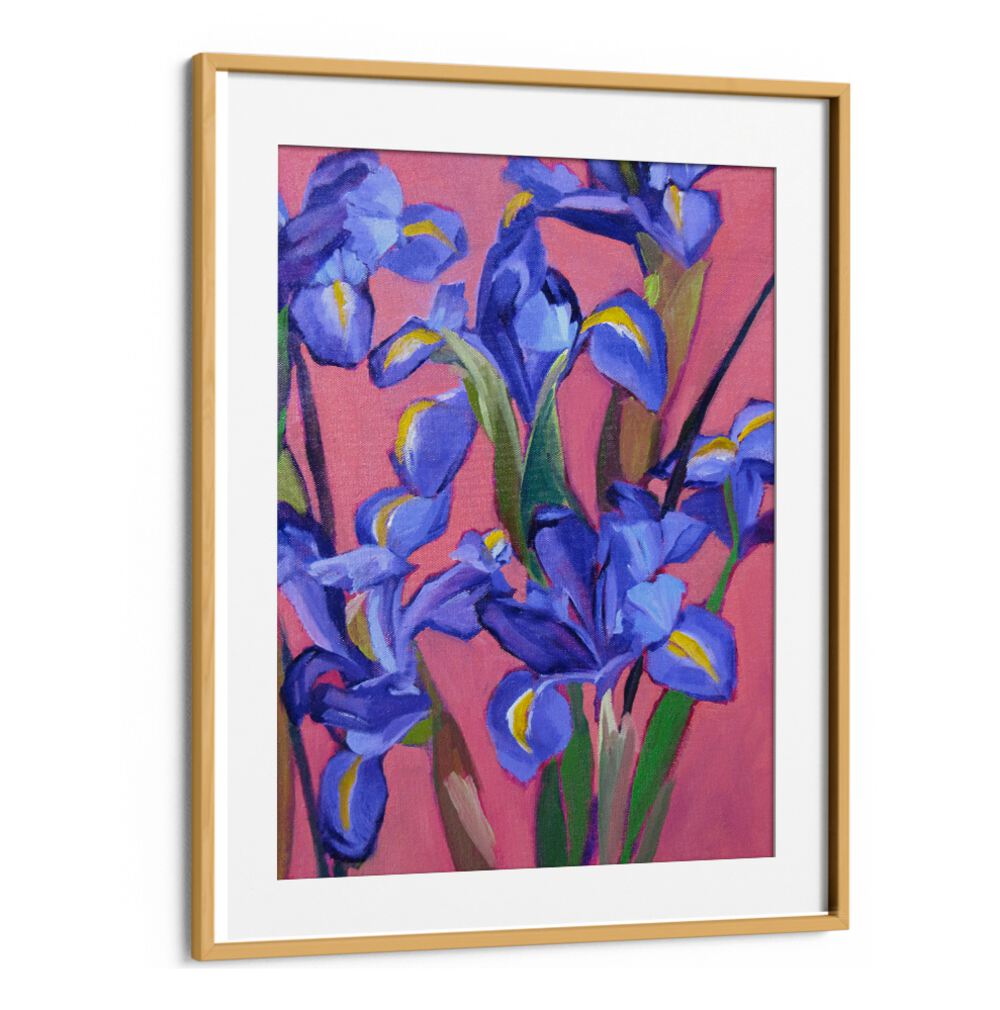 IRISES IV ,  FLORAL FLOWER PAINTINGS