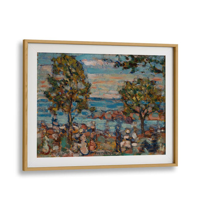 BEACH SCENE WITH TWO TREES , VINTAGE PAINTINGS