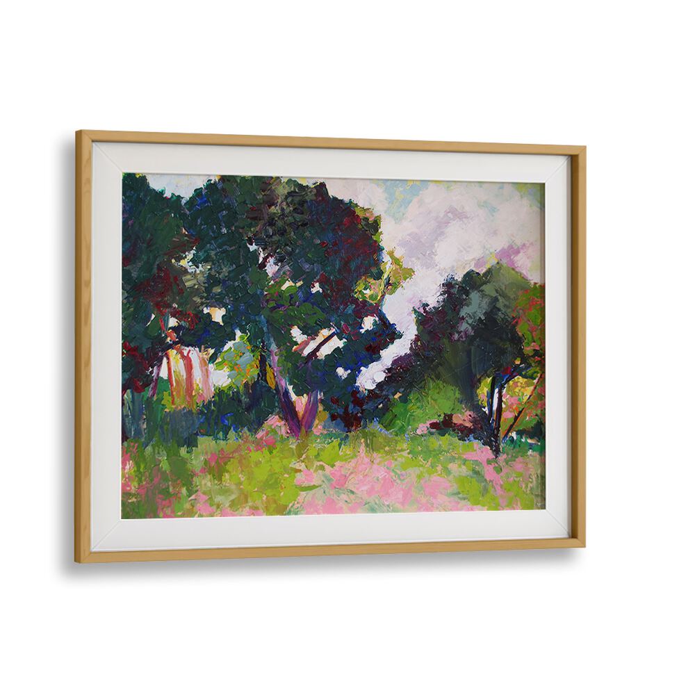 TREES IN THE DISTANCE , LANDSCAPE PAINTINGS