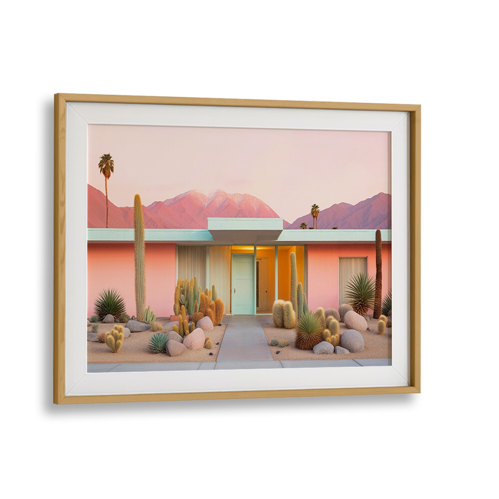 Elegant MID-CENTURY MOODS, BEACH PAINTINGS featuring vibrant desert landscapes, perfect for modern home decor.