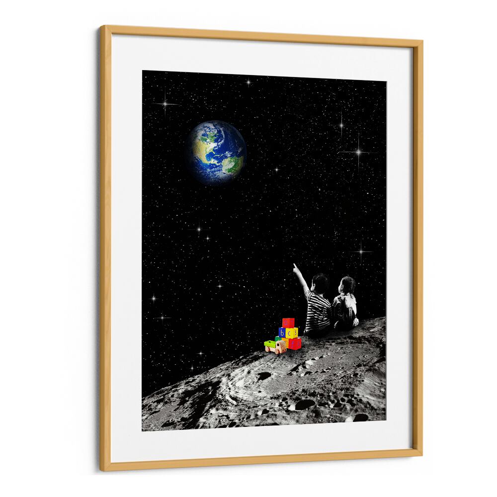 TOGETHER FROM THE MOON BY DIKHOTOMY , SURREAL ART PRINTS , SURREALISM